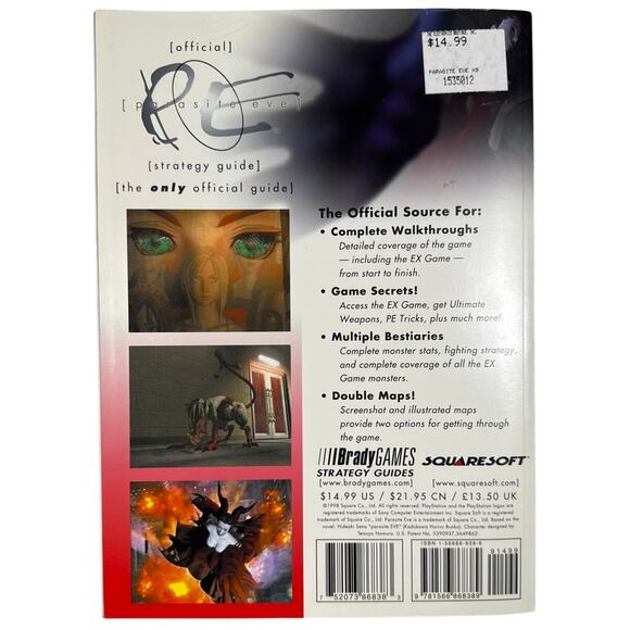Parasite Eve w/Official Strategy Guide (PlayStation 1) CIB Excellent Condition - Picture 14 of 16